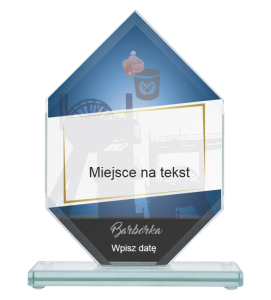 Statuetka szklana GS110-18 Barbórka - statuetka dla górnika