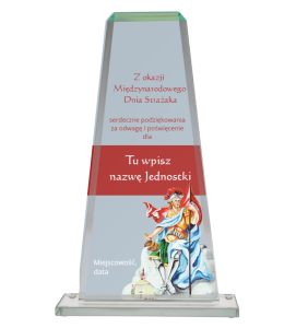 Statuetka szklana dla strażaka GS108-25 - podziękowanie dla strażaka