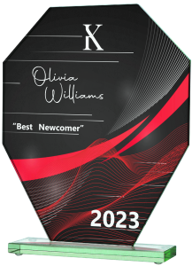 Trofeum szklane GS117-23 - statuetka szklana 