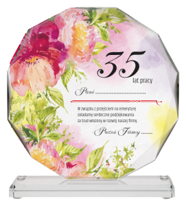 Statuetka szklana 80613 jubileusz - trofeum dla emeryta