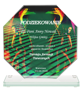 Statuetka szklana 80011 - podziękowanie taniec