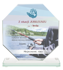 Statuetka szklana dla wędkarza 80011 - trofeum szklane wędkarstwo 