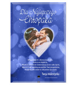 Statuetka szklana na walentynki M51 - szklana statuetka dla chłopaka 