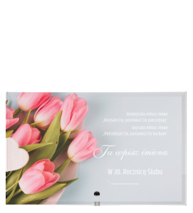 Statuetka szklana na rocznicę ślubu M52 - prezent na rocznicę ślubu 