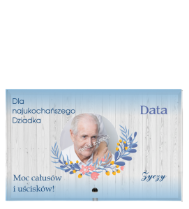 Szklana statuetka na Dzień Dziadka M52 - prezent dla dziadka ze zdjęciem 