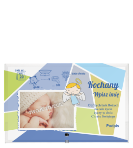 Statuetka szklana dla dziecka M52 - prezent na Chrzest lub urodziny 