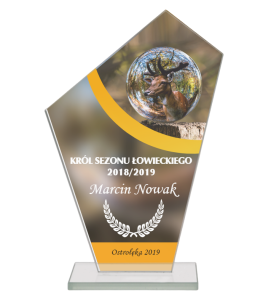 Statuetka szklana dla myśliwego M64 - król polowania 