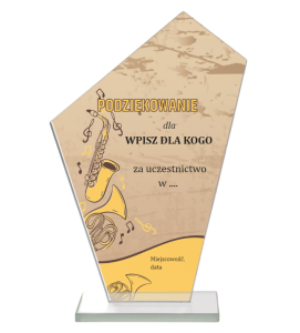 Statuetka szklana podziękowanie muzyczne M64