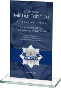 Trofeum szklane M65 - statuetka szklana 