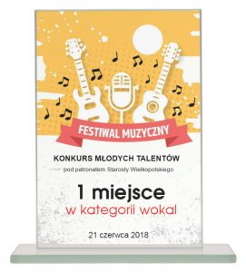 Statuetka szklana festiwal muzyczny M65 - trofeum szklane muzyka 