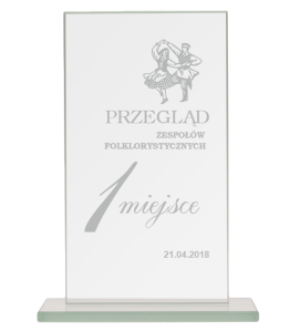 Statuetka szklana grawerowana M65 - tańce grawer 