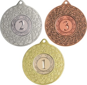 Medal metalowy 5 cm MMC26050 - medal stalowy za miejsca 