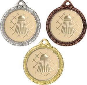 Medal metalowy 3,2 cm MMC1132 - tani medal stalowy badminton lotka 