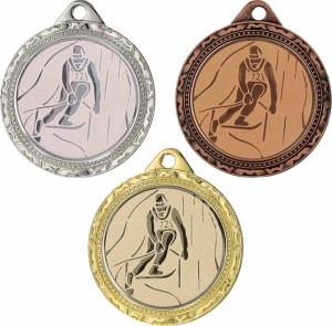 Medal metalowy 3,2 cm MMC1132 - tani medal stalowy narciarstwo