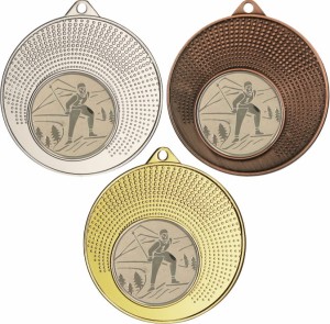Medal metalowy 4 cm MMC1140 - tani medal stalowy biegi narciarskie 