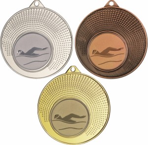 Medal metalowy 4 cm MMC1140 - tani medal stalowy pływanie 