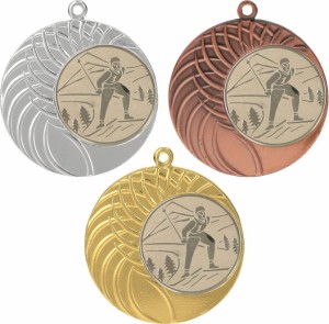 Medal metalowy 4 cm MMC1040 - tani medal stalowy biegi narciarskie 