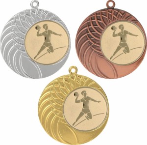 Medal metalowy 4 cm MMC1040 - tani medal stalowy piłka ręczna 