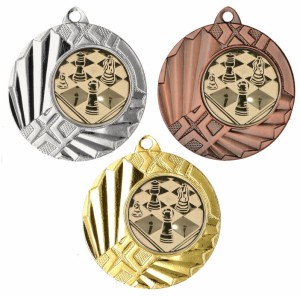 Medal metalowy 4,5 cm MMC1145 - tani medal stalowy szachy 