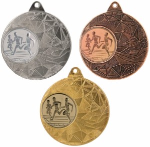 Medal metalowy 5 cm ME0150 - tani medal stalowy biegi lekkoatletyczne 