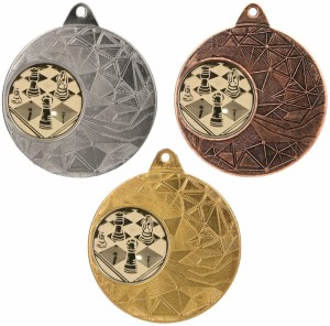 Medal metalowy 5 cm ME0150 - tani medal stalowy szachy 