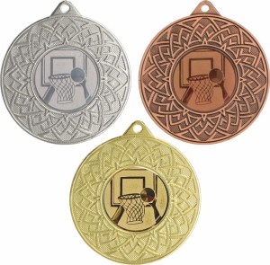 Medal metalowy 5 cm MMC26050 - medal stalowy  koszykówka