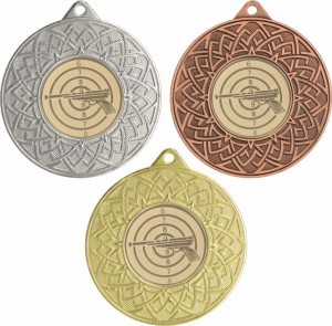 Medal metalowy 5 cm MMC26050 - medal stalowy  strzelectwo
