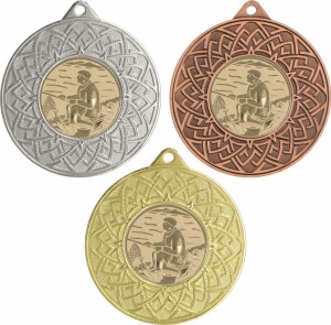 Medal metalowy 5 cm MMC26050 - medal stalowy wędkarstwo