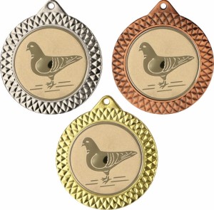 Medal metalowy 7 cm MMC1270 - medal stalowy gołąb
