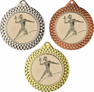 Medal metalowy 7 cm MMC1270 - medal stalowy  piłka ręczna  kobiet