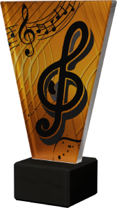 Statuetka szklana muzyka VL1/MUS/BK
