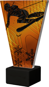 Statuetka szklana narciarstwo VL1/SKI2/BK