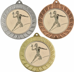 Medal metalowy 7 cm MMC3080 - medal stalowy piłka ręczna kobiet