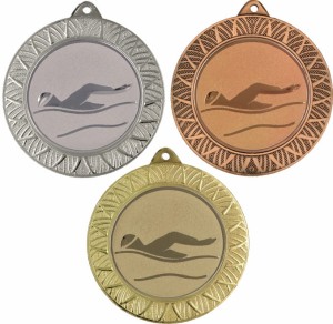 Medal metalowy 7 cm MMC3080 - medal stalowy pływanie