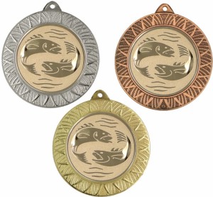 Medal metalowy 7 cm MMC3080 - medal stalowy ryby