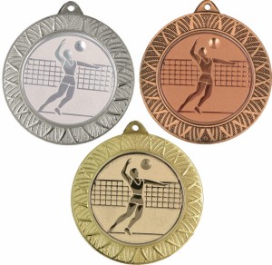 Medal metalowy 7 cm MMC3080 - medal stalowy siatkówka