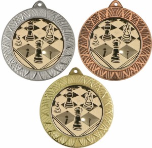Medal metalowy 7 cm MMC3080 - medal stalowy szachy