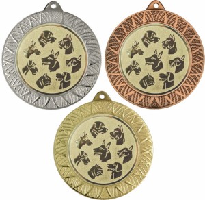 Medal metalowy 7 cm MMC3080 - medal stalowy psy