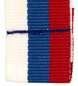 Wstążka 2 cm biało-niebiesko-czerwona V3-W/BL/R