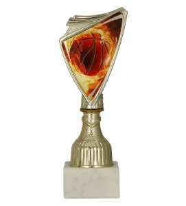 Złoty puchar 9297/BAS crest z nadrukiem  - trofeum koszykówka