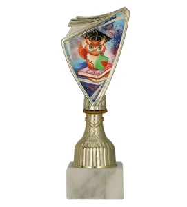 Złoty puchar 9297/EDU crest z nadrukiem  - trofeum dla ucznia