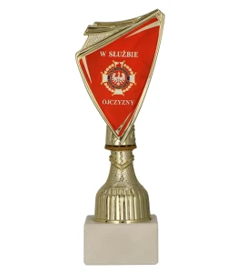 Złoty puchar dla strażaka 9297/FIR2 crest z nadrukiem  - trofeum straż herb