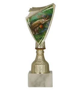 Złoty puchar dla wędkarza 9297/FIS2 crest z nadrukiem  - trofeum wędkarskie 