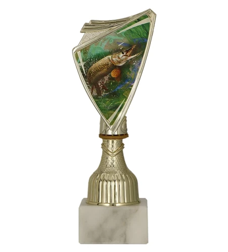 Złoty puchar dla wędkarza 9297/FIS2 crest z nadrukiem  - trofeum wędkarskie 