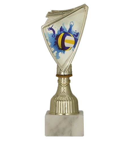 Złoty puchar dla siatkarza 9297/VOL crest z nadrukiem  - trofeum siatkarskie