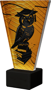 Statuetka szklana sowa VL1/SCH/BK