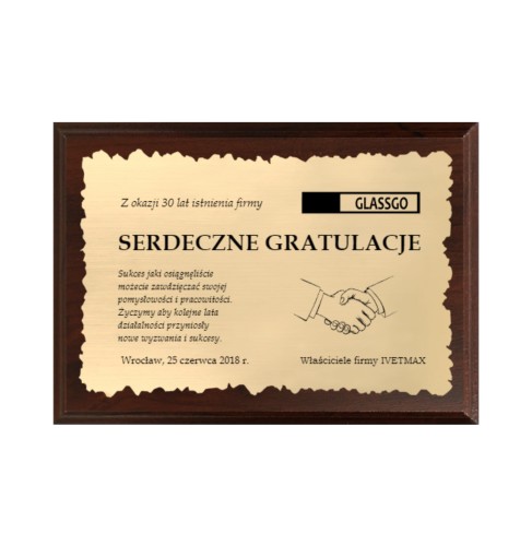 Dyplom grawerowany HG15 jubileusz - grawerton biznes.jpg