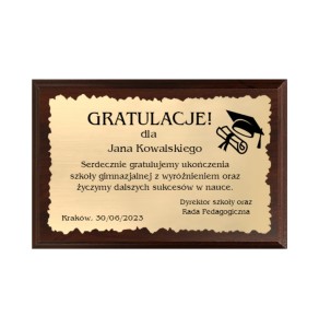 Dyplom grawerowany HG15 ukończenie szkoły - grawerton szkolnictwo