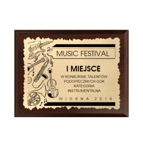 Dyplom grawerowany HG15 konkurs talentów - grawerton muzyka