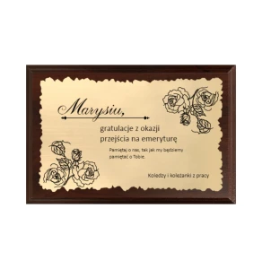 Dyplom grawerowany HG15 emerytura - grawerton praca